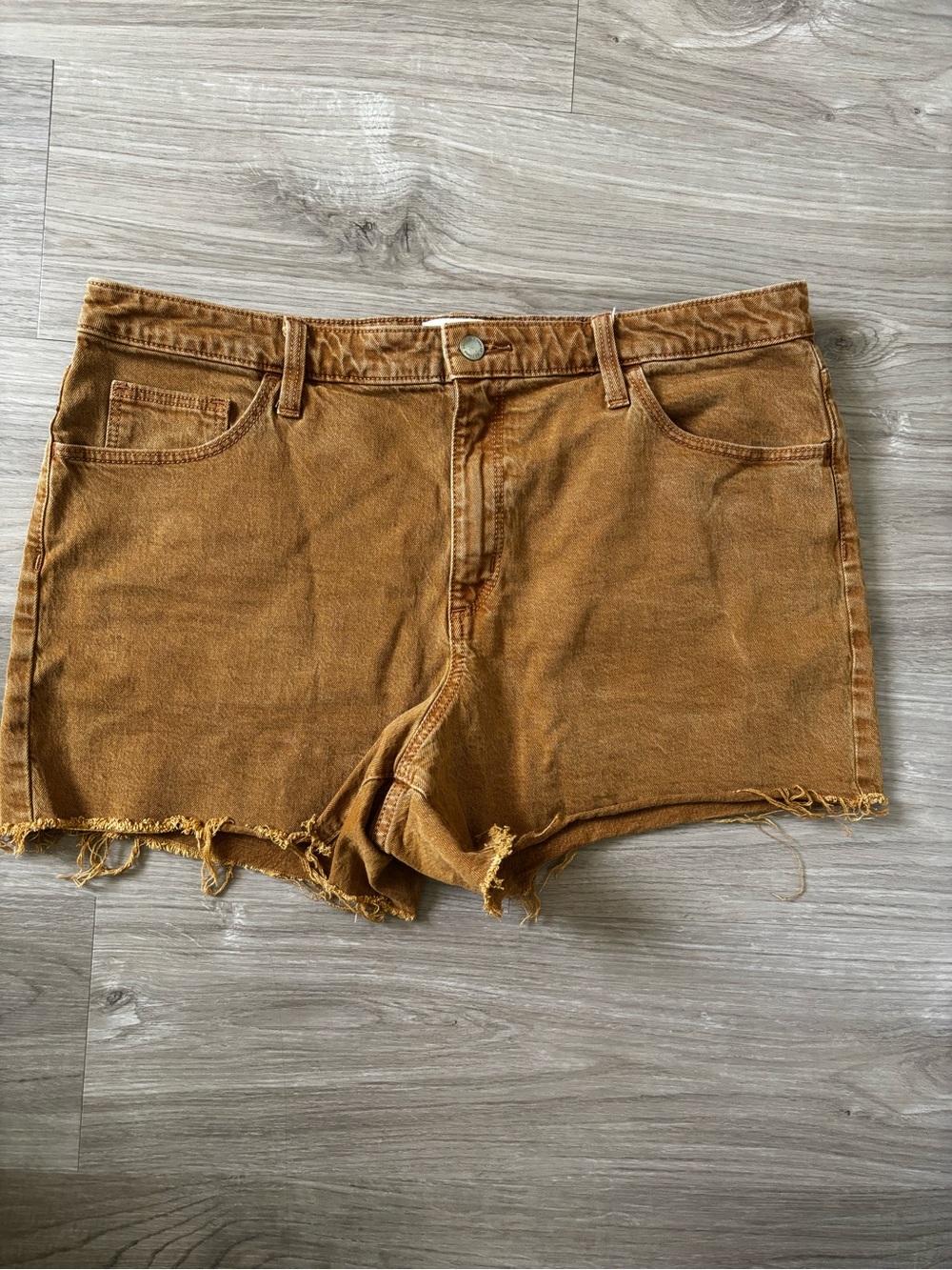 Universal Thread Rust Brown Frayed Hem Women's Denim Shorts Size 16